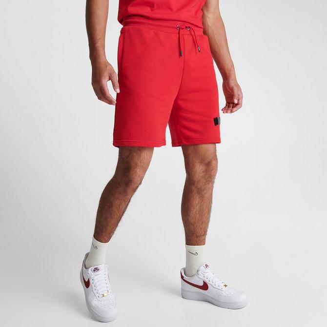 Red nike fleece sales shorts mens