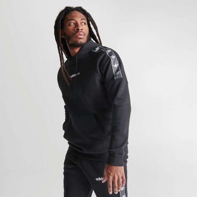 Adidas originals tape hot sale overhead hoodie black