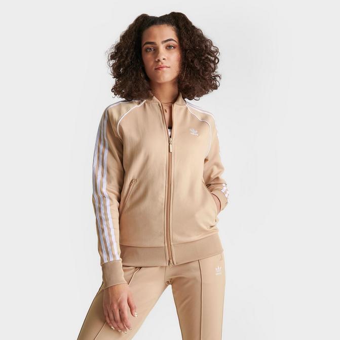 Beige adidas best sale tracksuit womens