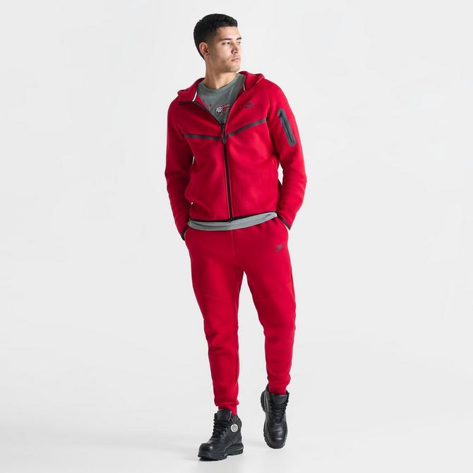 Top Nike tech fleece pants hoodie red size medium