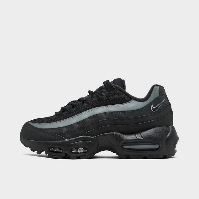 Nike Big Kids Air Max 95 Casual Shoes in Black Light Smoke Grey Size 6.0 Leather Knit