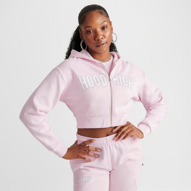 Victoria's Secret PINK Full Zip Bling Hoodie Medium Light Gray 