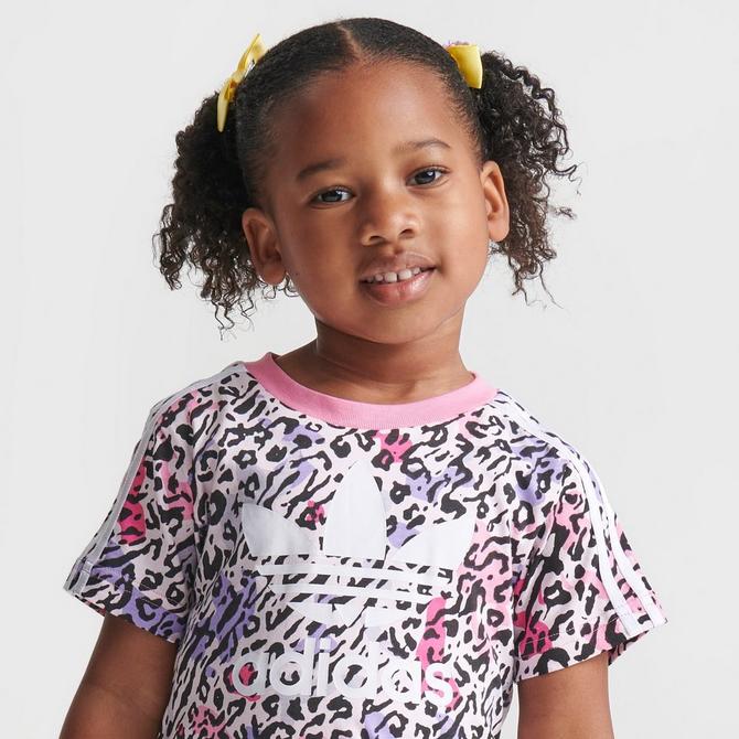 Girls' Little Kids' adidas Animal Print T-Shirt and Bike Shorts Set| JD Sports