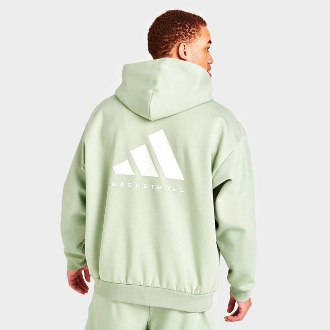 Adidas Center Logo Ultimate Hoodie Green Activewear Sweatshirt Pullover  Small