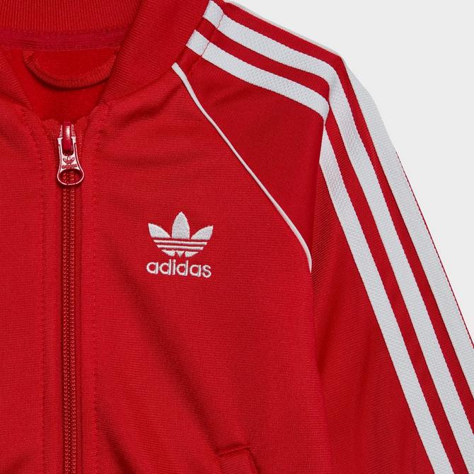 Adidas originals boys' outlet superstar track jacket red