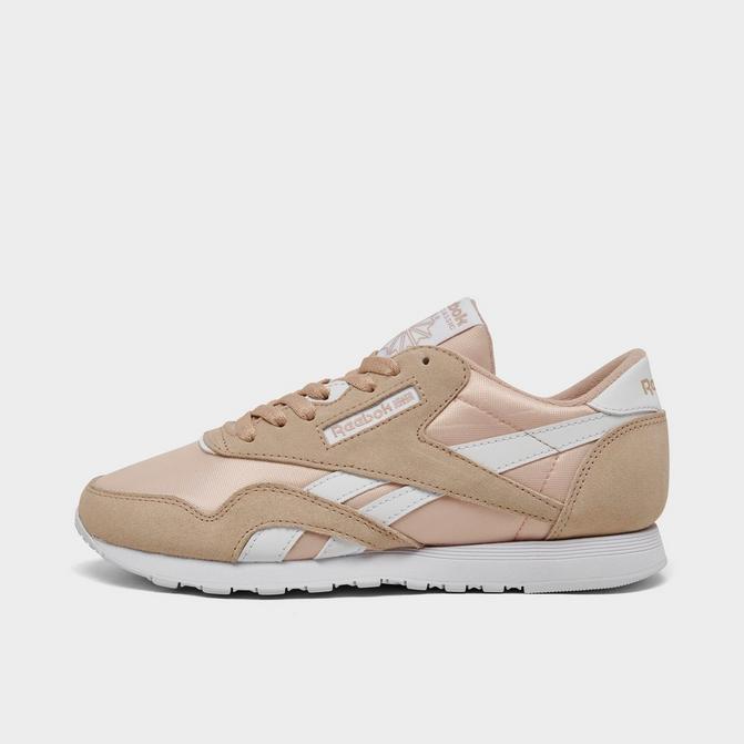 Reebok classic nylon sneakers store in white and pink