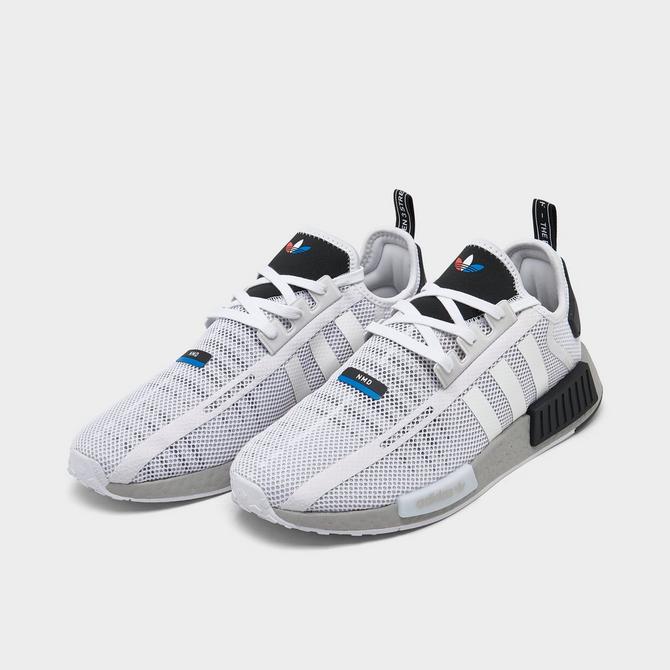 Adidas originals nmd clearance r1  men's white/grey/white