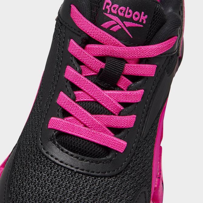 Reebok black cheap and pink shoes