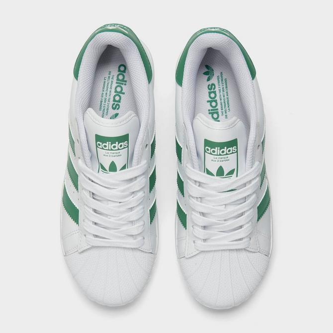 Adidas white hotsell shoes green back