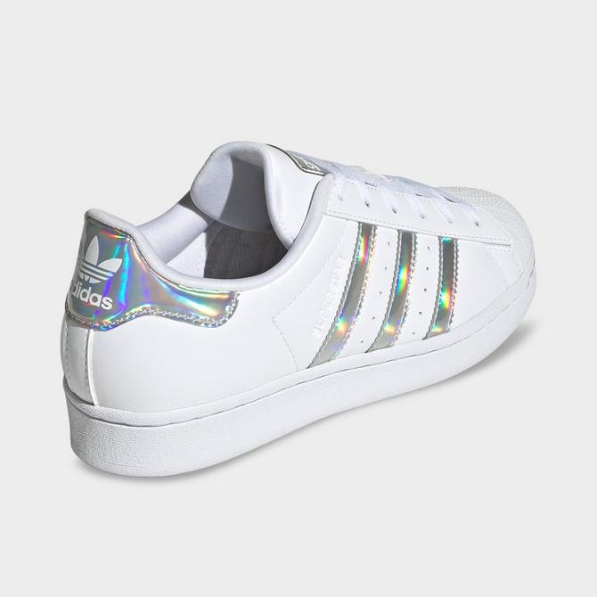 Adidas superstar white & hot sale metallic silver girls shoes