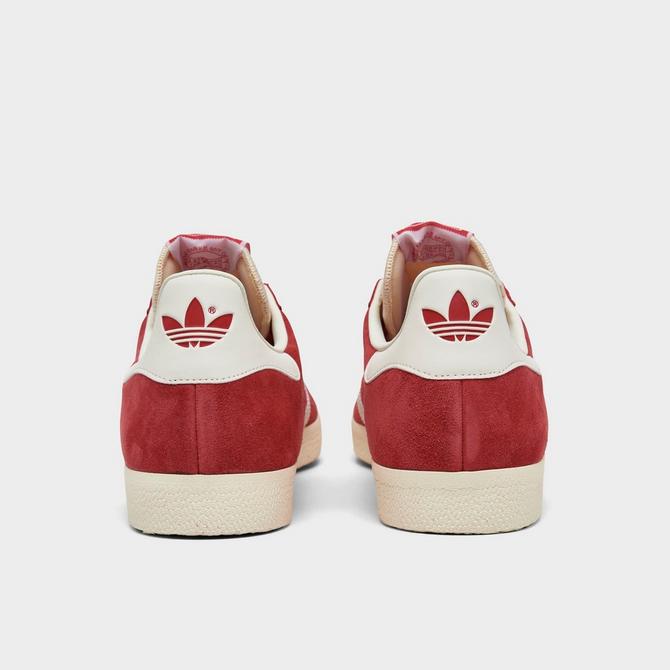 Adidas gazelle leather on sale red