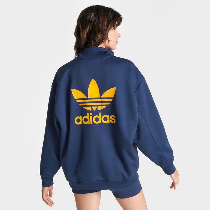 Women's adidas adicolor Classics Oversized Quarter-Zip Sweatshirt| JD Sports