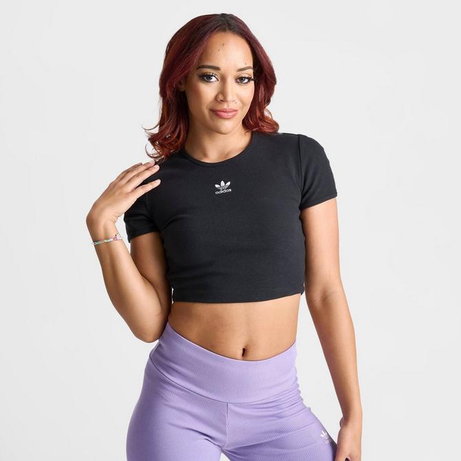 Adidas crop top and hot sale shorts