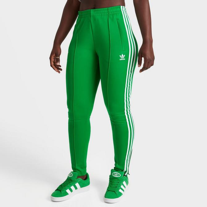 SMALL adidas OG Women's AdiColor SST TRACK PANTS COLLEGIATE GREEN