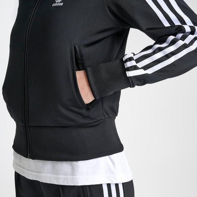 adidas Originals Firebird track top in black & white