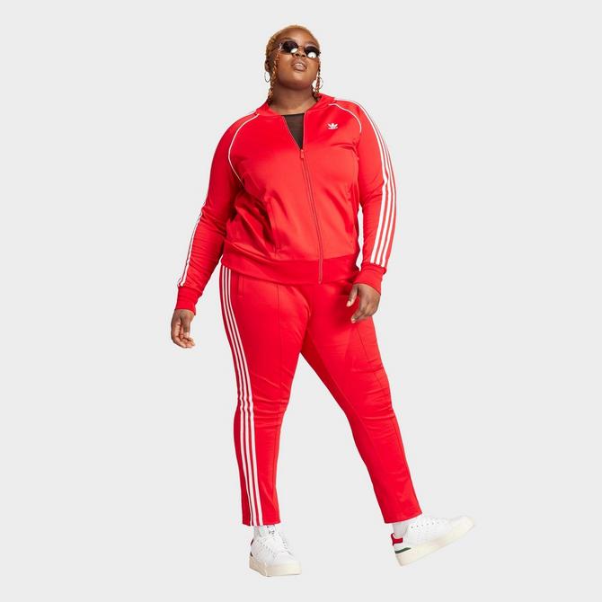 Adidas superstar track shop pants womens red