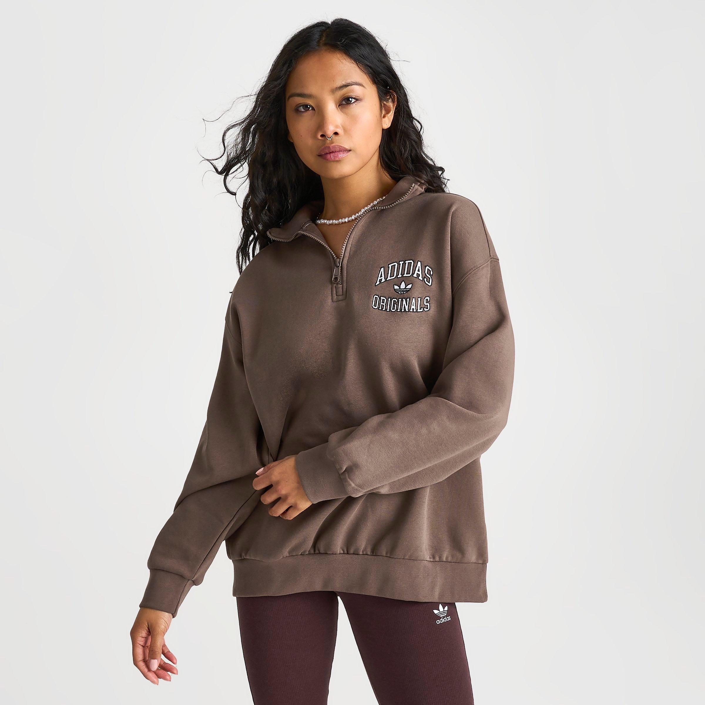 Women s adidas Originals Varsity Oversized Quarter Zip Top