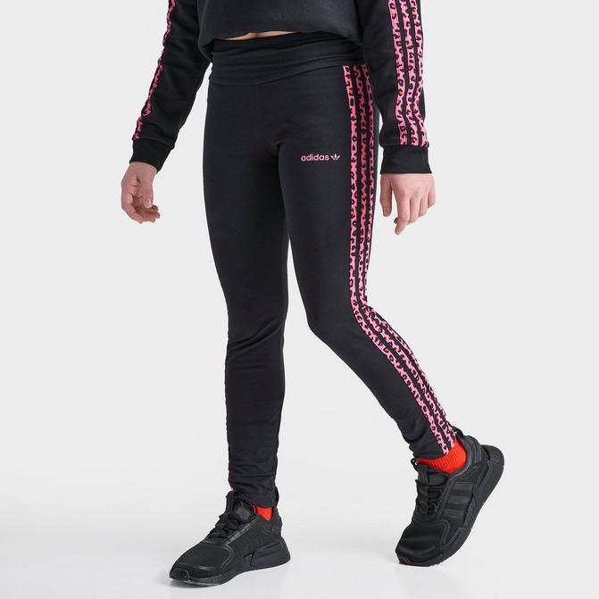 Black adidas Originals 3-Stripes Leopard Print Flare Leggings - JD Sports  Global