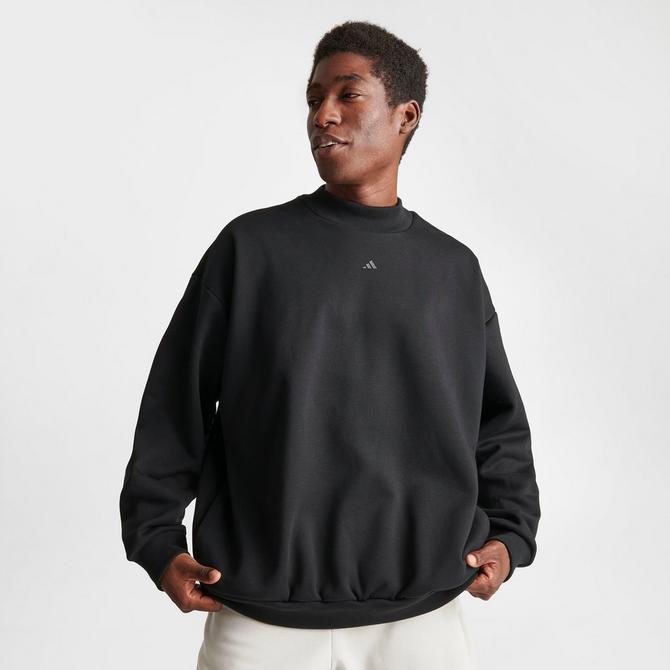 Adidas linear best sale fleece crew sweatshirt