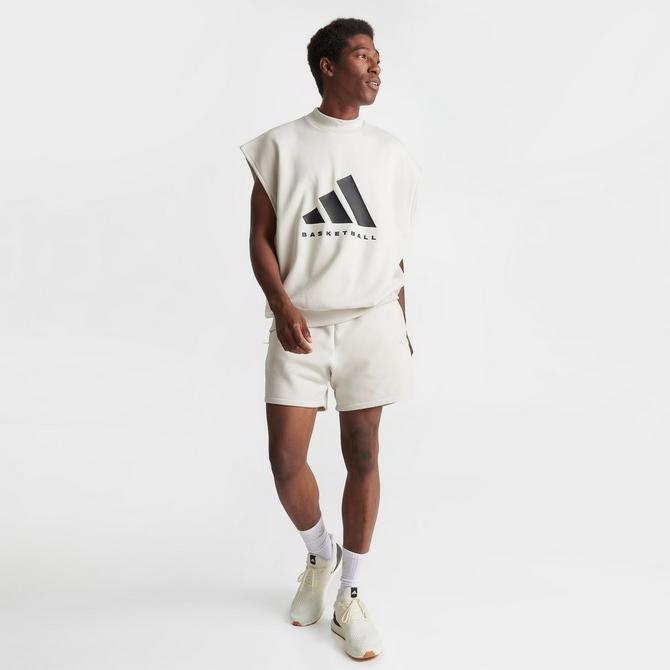 Shop adidas One Fleece Sleeveless Crewneck IA3417 white