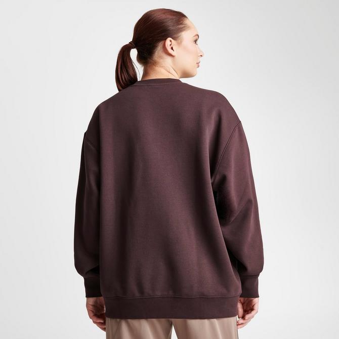 Adidas originals linear online fleece crew sweatshirt burgundy