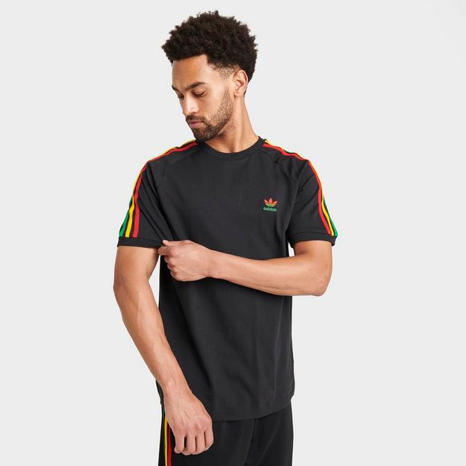 Adidas 3 best sale stripe shirt black