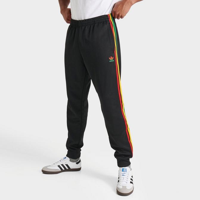 Adidas Originals Striped Stretch-knit Wide-leg Track Pants In Black