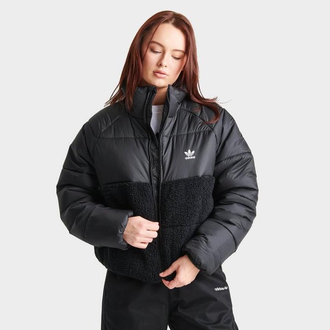 Adidas Cropped Windbreaker Jacket size S Women White Black