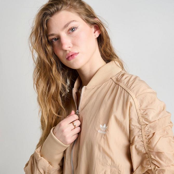 Adidas originals long bomber jacket outlet khaki