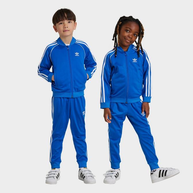 Adidas tracksuit blue and fashion white