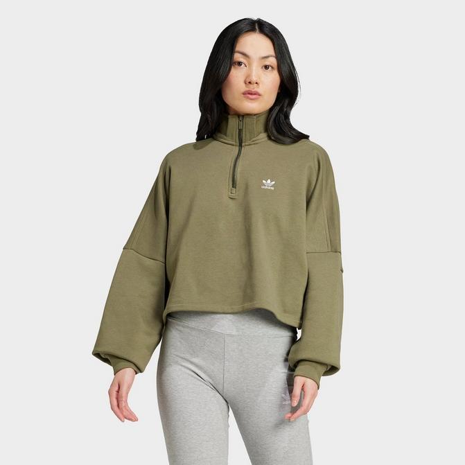 Adidas originals sport logo half zip sweatshirt in grey sale