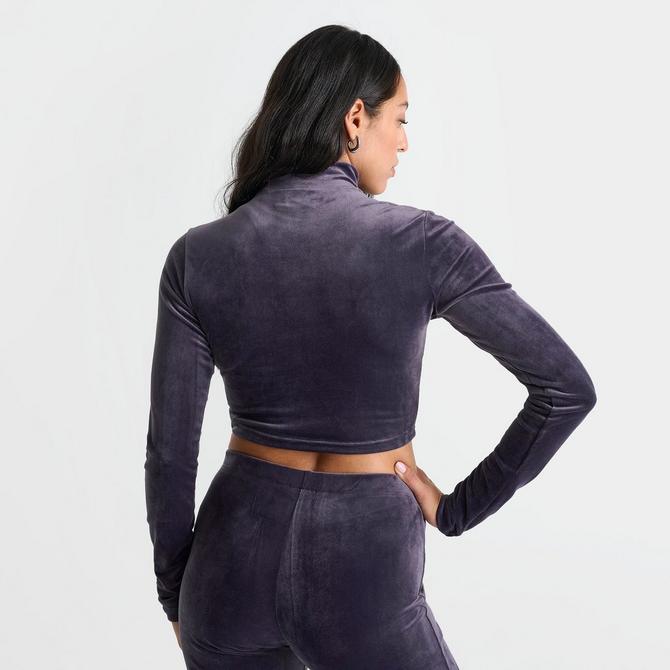 Women s adidas Originals Bling Long Sleeve Mock Crop Top