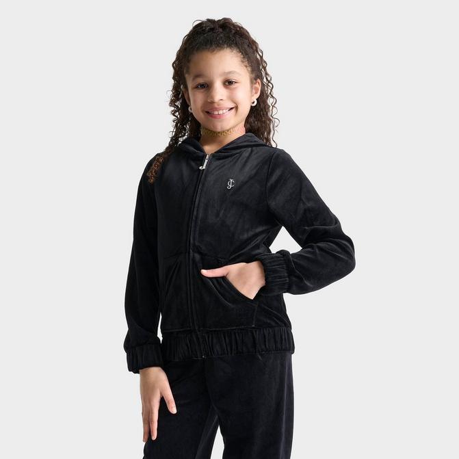 Black juicy couture zip up hoodie hot sale