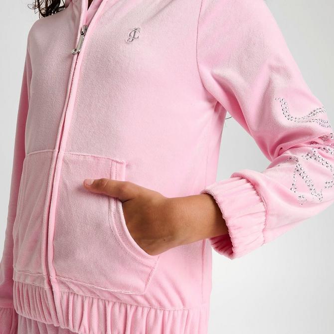 Girls' Juicy Couture Plush Velour Full-Zip Hoodie