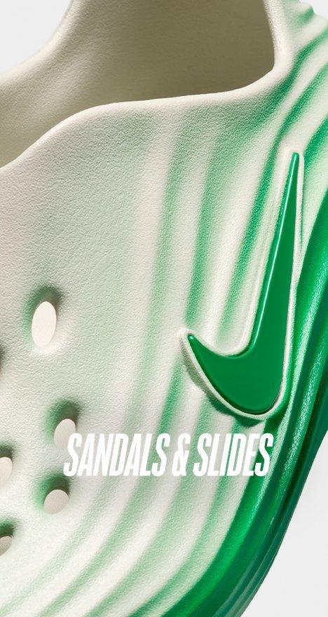 Sandals and slides featuring a nike calm slide