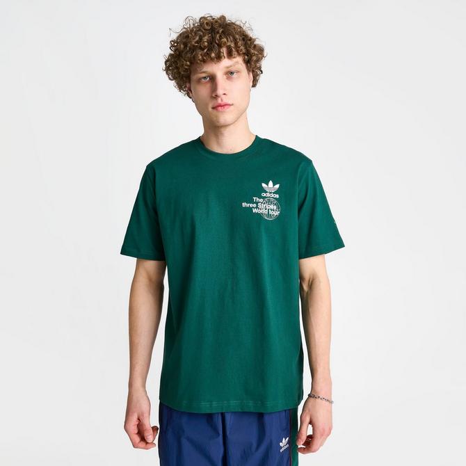 Adidas green white t hot sale shirt