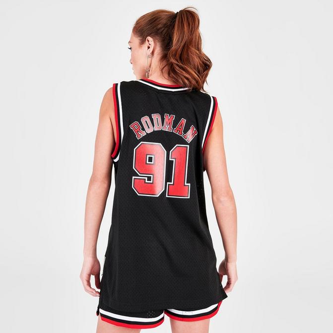 Women's Mitchell and Ness Chicago Bulls NBA Dennis Rodman Hardwood Classics  Swingman Jersey