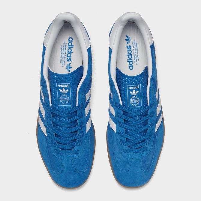 Back view of Men's adidas Originals Gazelle Indoor Casual Shoes in Bluebird/White/Gum Click to zoom