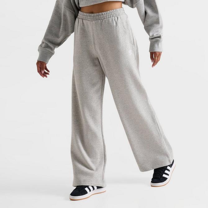 Adidas Women s Originals Wide Leg Fleece Pants in Grey Medium Grey Heather Size XL Cotton Polyester Fleece