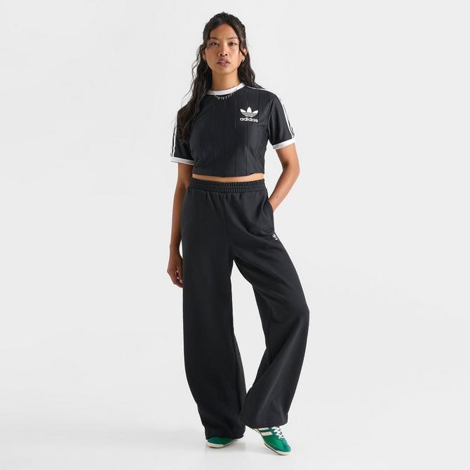 Women s adidas Originals Wide Leg Fleece Pants JD Sports