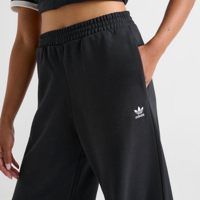 Adidas fleece pants black online