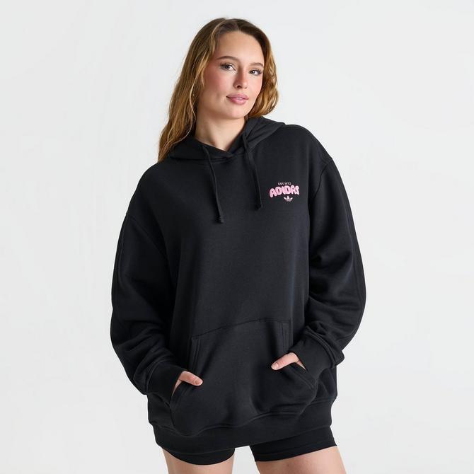 Adidas Women s Originals Bubble Fleece Hoodie in Black Black Size Medium