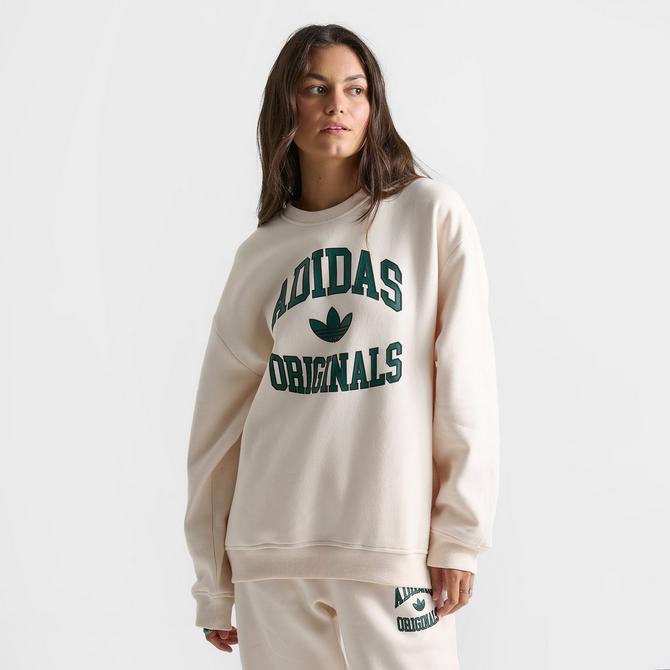 Women s adidas Originals Varsity Oversized Crewneck Sweatshirt JD Sports