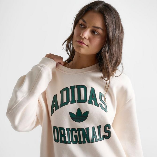 Women s adidas Originals Varsity Oversized Crewneck Sweatshirt JD Sports