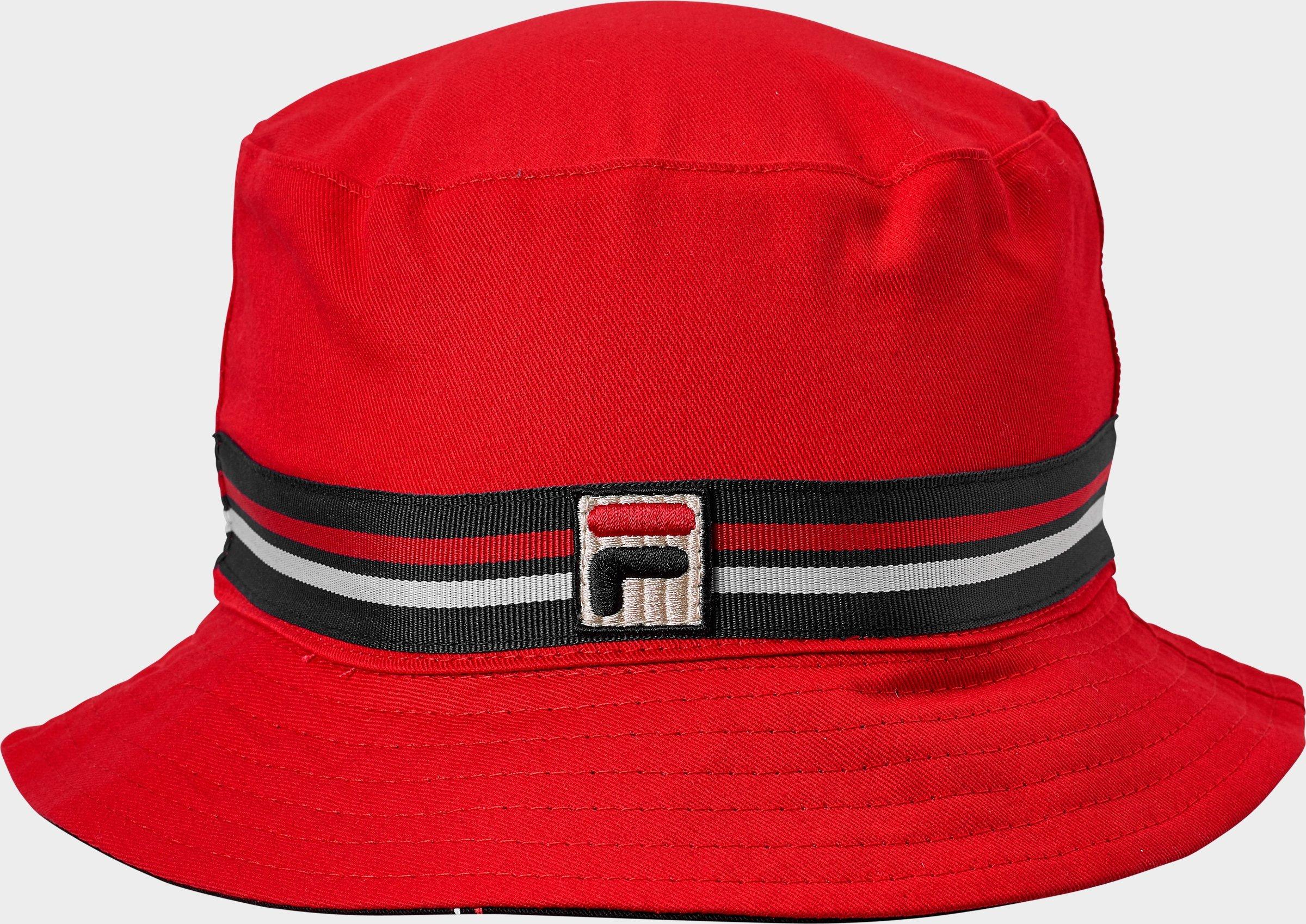 fila bucket hat red