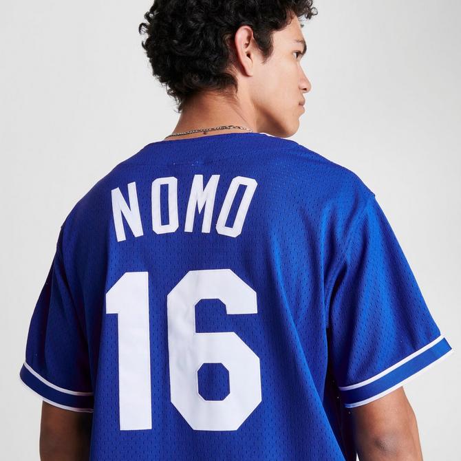 Men's Mitchell & Ness Los Angeles Dodgers MLB Hideo Nomo 1997 BP Baseball  Jersey