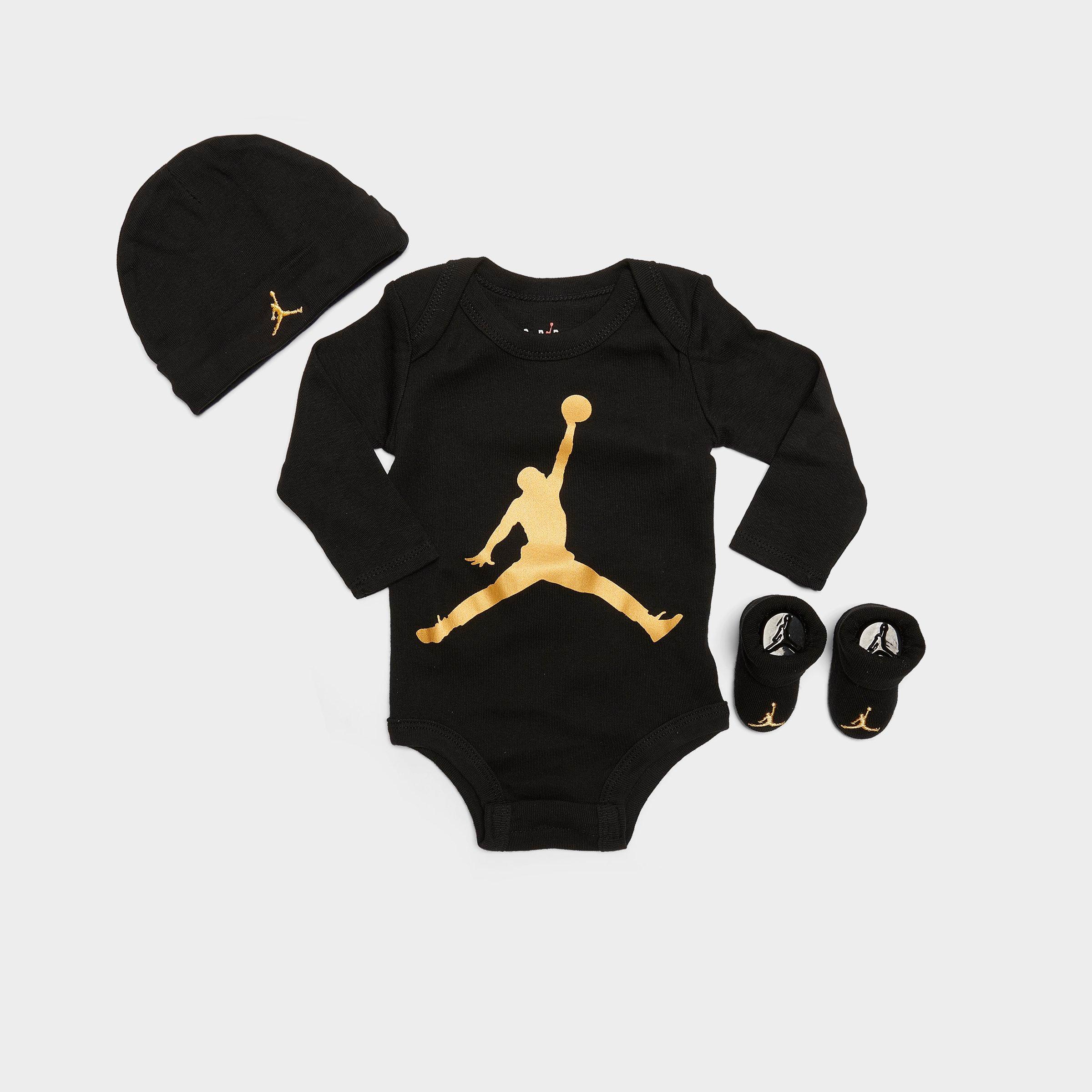 black and gold baby jordans