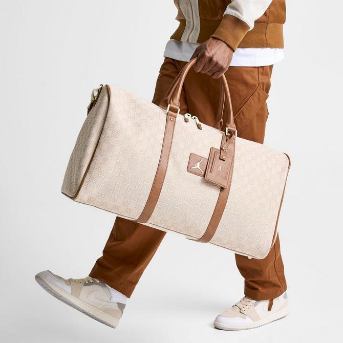 Back view of Jordan Monogram Logo Duffel Bag in Coconut Milk Click to zoom