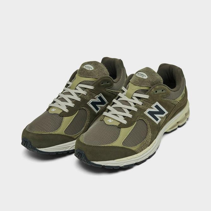 Three Quarter view of New Balance 2002R Casual Shoes in Dark Moss/Covert Green Click to zoom