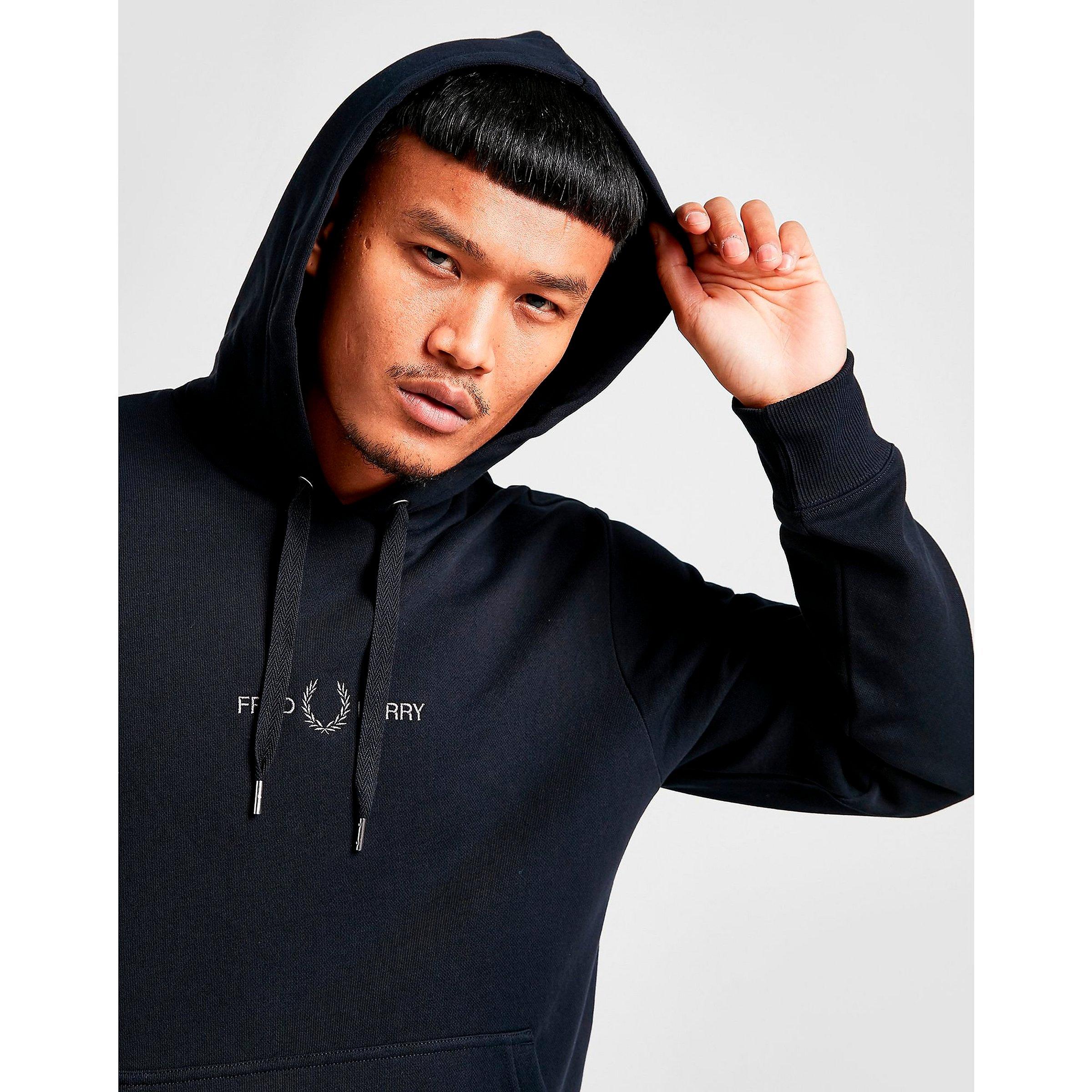 fred perry black zip hoodie